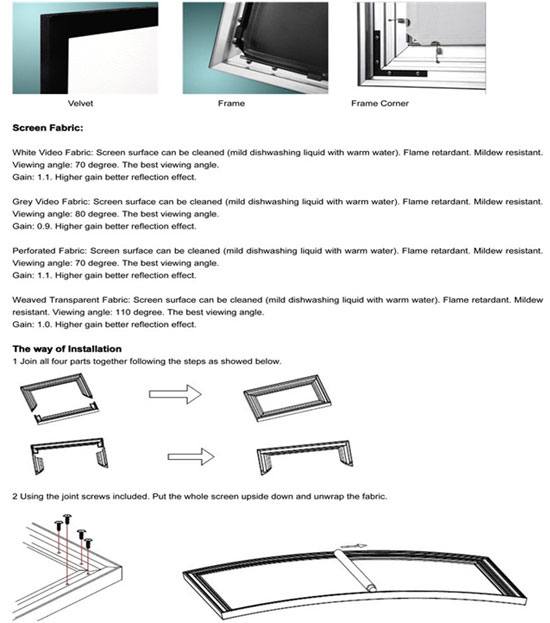 Curved Fixed Frame Projection Screen
